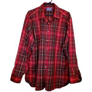 Vintage Pendleton wool MacDougal red tartan plaid button up shirt Preppy Cabin